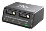 POWERTECH σταθμός φόρτισης PT-1623, USB/3x USB-C/2x USB-C καλώδια, GaN, 160W, μαύρος - Image 5