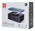 POWERTECH σταθμός φόρτισης PT-1625 με οθόνη, 4x USB/4x USB-C/wireless, 140W, μαύρος - Image 5