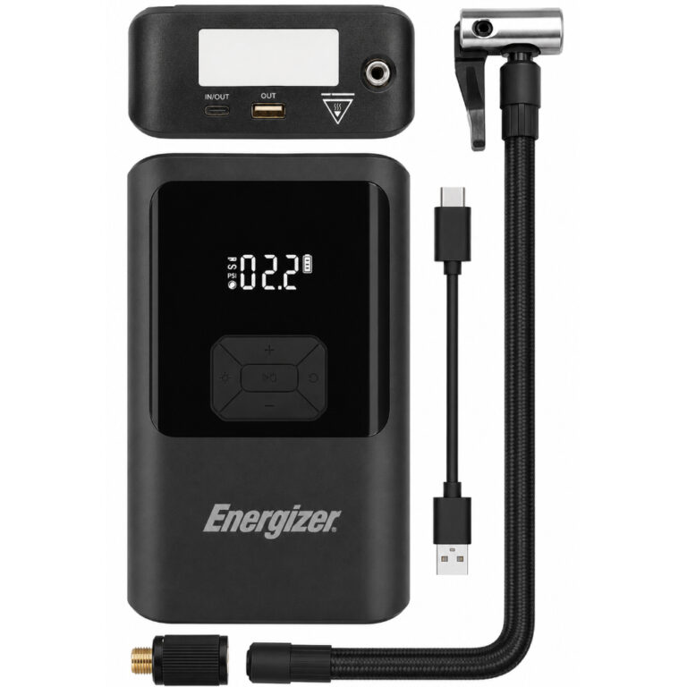 Power Bank Energizer JE10000JP 10000mAh PD15W QC 1xUSB-A 1xUSB-C Προσάρτημα Εκκίνησης Αυτοκινήτου 1500A and Air Pump 11 bar Μαύρο