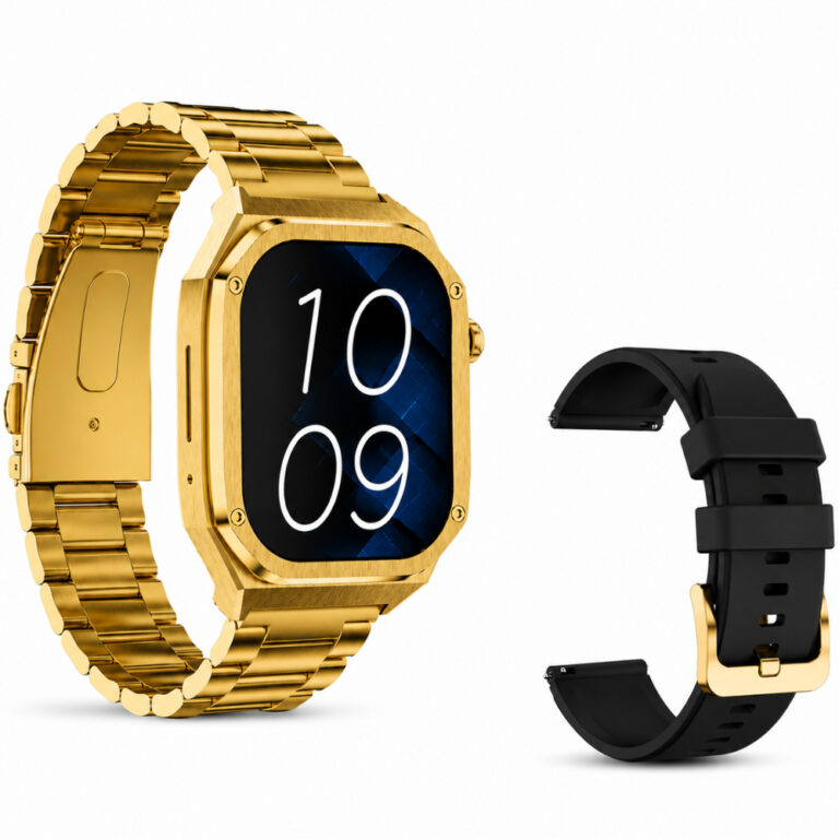 Smartwatch Maxcom FW65 Iron S 1.95” Amoled IP68 400mAh με Έξτρα Λουράκι Χρυσό