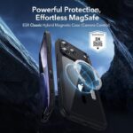 Θήκη Esr Classic Hybrid Magsafe με Tempered glass για iPhone Apple 17 Pro  Διάφανο-Μαύρο - Image 4
