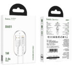 Καλώδιο σύνδεσης Hoco. DU01 Novel USB σε Lightning 2.4A για Φόρτιση και Μεταφορά Δεδομένων Λευκό 1m - Image 2