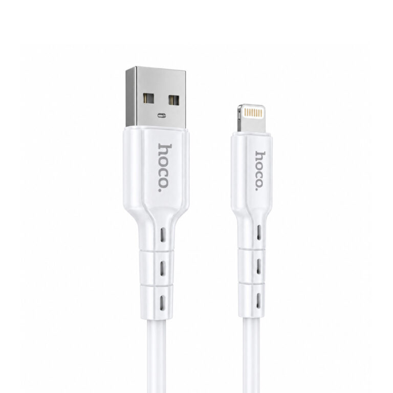 Καλώδιο σύνδεσης Hoco. DU01 Novel USB σε Lightning 2.4A για Φόρτιση και Μεταφορά Δεδομένων Λευκό 1m