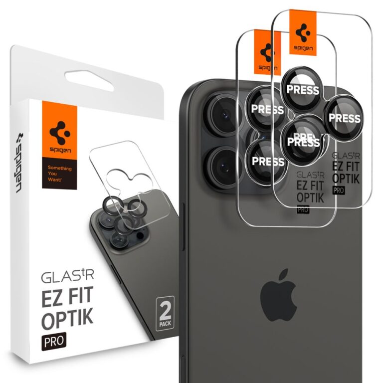 Προστασία Κάμερας Spigen Optik Pro Ez Fit Glass για Apple iPhone 16 Pro 16 Pro Max 17 Pro 17 Pro Max Μαύρο 2 Τμχ