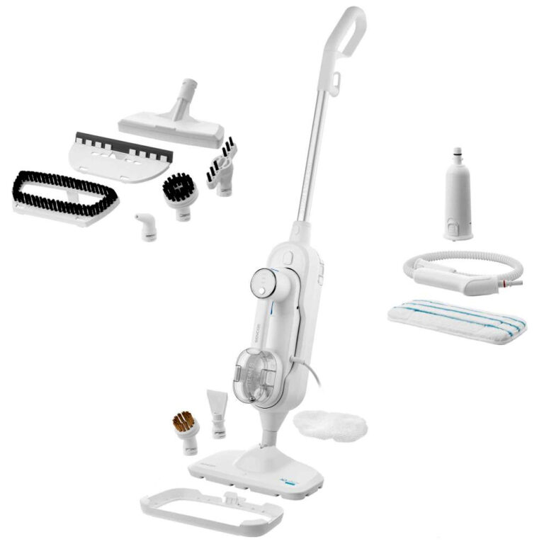 Σκούπα Stick Ατμού 2 σε 1 Sencor SSC 6010WH 1500W με Αποσπώμενο Καθαριστή Ατμού για Όλες τις Επιφάνειες με 3 Επίπεδα Ατμού Καλώδιο 5m Λευκή