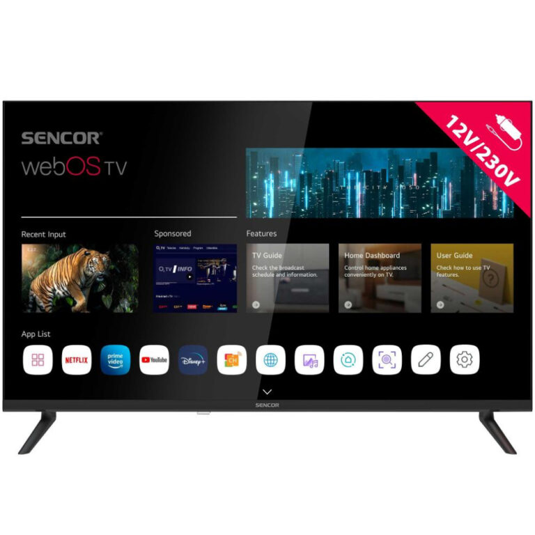Τηλεόραση Sencor SLE 32S830MB webOS SMART TV HD Ready HDR 10 32" με Δυνατότητα για Τροφοδοσία 230V και 12V