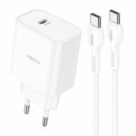 Φορτιστής Ταξιδίου Noozy Core C21 PD25W με Καλώδιο USB-C σε USB-C 1m Λευκό