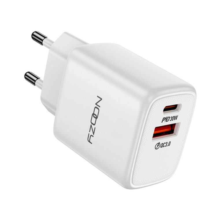 Φορτιστής Ταξιδίου Noozy Rogue E35 PD30W+QC3.0 USB-C Max PD 30W USB-A Max 18W Λευκό