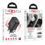Φορτιστής Ταξιδίου Noozy Rogue E35 PD30W+QC3.0 USB-C Max PD 30W USB-A Max 18W Μαύρος - Image 2