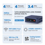 BEELINK mini PC Mini S12 Pro, Intel N100, 12GB, 512GB M.2, Windows 11 Pro - Image 5