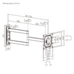 BRATECK επιτοίχια βάση τηλεόρασης LPA95-223L, 23-43", έως 50kg, full motion - Image 4