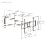 BRATECK επιτοίχια βάση τηλεόρασης LPA95-465XL, 37-86", έως 50kg, full motion - Image 5