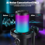 CMTECK επιτραπέζιο μικρόφωνο XM560, καρδιοειδές, USB/USB-C, RGB LED, μαύρο - Image 5