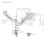 POWERTECH βάση γραφείου για 2x οθόνες PT-1628, 17-32", έως 9kg - Image 5