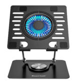 POWERTECH βάση & ψύξη laptop PT-1630 έως 17", 110mm LED fan, μεταλλική, μαύρη - Image 5