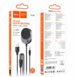 Bluetooth Audio Transmitter Hoco E150 Path v5.4 με AUX Τροφοδοσία USB-A Μικρόφωνο και Κουμπιά Ελέγχου Κλήσεων Γκρι - Image 2