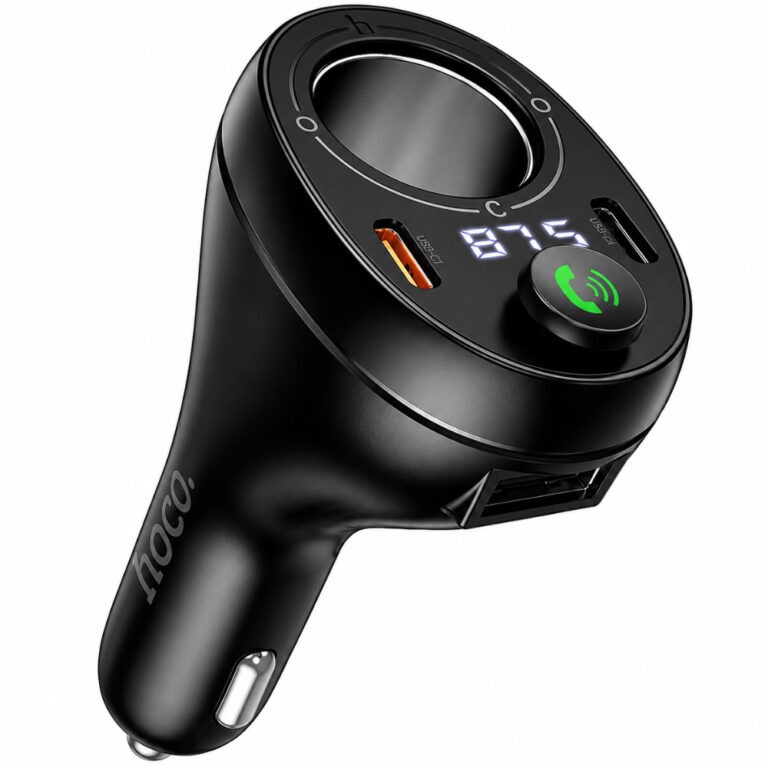 Bluetooth FM Transmitter Hoco E88 Star 120W με 1xUSB-A 2xUSB-C PD20W QC3.0 BT v5.4 με Υποδοχή Αναπτήρα Μαύρο