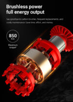 DELI κρουστικό μπουλονόκλειδο μπαταρίας DC234Z, Brushless, 20V, 850N.m, 1/2" - Image 6