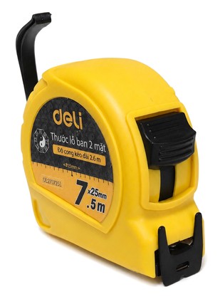 DELI μετροταινία DL270725L με κλείδωμα & clip ζώνης