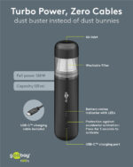 GOOBAY 2 σε 1 σκουπάκι χειρός & air duster 77829, 120W, 6000mAh, μαύρο - Image 5