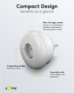 GOOBAY LED φωτιστικό νυκτός 64566 με πρίζα schuko, 6500K, IP20 - Image 4