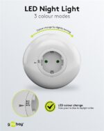 GOOBAY LED φωτιστικό νυκτός 64567, πρίζα schuko, 3 χρώματα φωτός, 6500K - Image 5