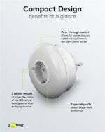 GOOBAY LED φωτιστικό νυκτός 64567, πρίζα schuko, 3 χρώματα φωτός, 6500K - Image 6