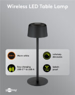 GOOBAY επιτραπέζιο φωτιστικό 77675, 3000K, dimmable, επαναφορτιζόμενο, μαύρο - Image 6