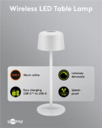 GOOBAY επιτραπέζιο φωτιστικό 77676, 3000K, dimmable, επαναφορτιζόμενο, λευκό - Image 6