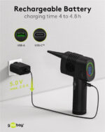 GOOBAY ηλεκτρικό air duster 61667, LED οθόνη, 46.8W, 2000mAh, μαύρο - Image 6