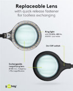 GOOBAY μεγεθυντικός φακός 64990 με κλιπ & βάση, LED, 3 διόπτρες 1.75x - Image 4