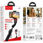 Gimbal Τρίποδο Hoco K90 Feliz Mini για Συσκευές 4.5"- 7" με Φωτισμό και Τηλεχειρισμό Μαύρο - Image 2
