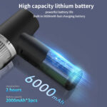 KINZIR 2 σε 1 σκουπάκι χειρός & air duster VC43, 70W, 6000mAh, μαύρο - Image 5