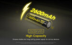 NITECORE επαναφορτιζόμενη μπαταρία τύπου 18650 NL1826R, 2600mAh, USB-C - Image 4