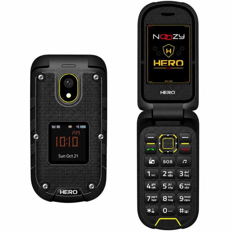 Noozy Hero 4G Dual Sim με Διπλή Οθόνη 2.4"+1.44" Bluetooth Φακό 1200mAh Μπαταρία IP68 Μαύρο-Κίτρινο με Ελληνικό Πληκτρολόγιο