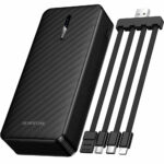 Power Bank Borofone BJ84A 20000mAh με 4 Καλώδια Φόρτισης USB-C USB-A Lightning Micro-USB και LED Ένδειξη Μπαταρίας Μαύρο - Image 3