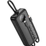 Power Bank Hoco J132A Sabio 20000mAh 22.5W+PD20W με Ενσωματομένα Καλώδια 2xUSB-C 1xLightning 1xUSB-A Θύρα και LED Ένδειξη Μπαταρίας Μαύρο - Image 3