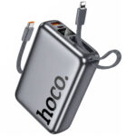 Power Bank Hoco Q39 20000mAh 22.5W PD20W QC3.0 1xUSB-A 1xUSB-C με Ενσωματωμένα Καλώδια USB-C Lighting και LED Ένδειξη Γκρι