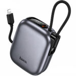 Power Bank Hoco Q49 Peak 10000mAh PD20W QC με Ενσωματωμένα Καλώδια USB-C Lighting και LED Ένδειξη Γκρι