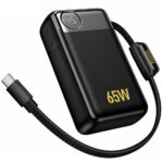 Power Bank Hoco Q53 Skillful 12000mAh PD65W QC3.0 1xUSB-C 1xUSB-A  με Ενσωματωμένο Καλώδιο USB-C και LED Ένδειξη Μαύρο - Image 3