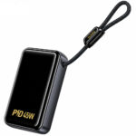 Power Bank Hoco Q54 Shine 20000mAh PD45W QC3.0 1xUSB-C 1xUSB-A με Ενσωματωμένο Καλώδιο USB-C και LED Ένδειξη Μαύρο - Image 3
