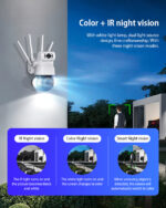 SECTEC smart κάμερα ST-428-4M-DL με προβολείς, dual lens, 4MP, Onvif PTZ - Image 6