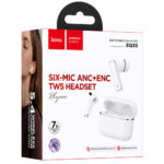 Wireless Hands Free Hoco EQ35 Rhyme TWS ANC ENC Six Mic Noise Reduction v5.4 400mAh 7h Ομιλίας Λευκά - Image 2