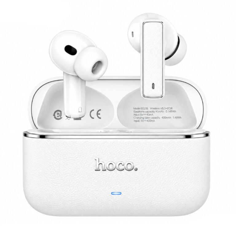 Wireless Hands Free Hoco EQ35 Rhyme TWS ANC ENC Six Mic Noise Reduction v5.4 400mAh 7h Ομιλίας Λευκά