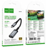 Αντάπτορας Hoco UA43A USB-C σε HDMI 4K 30Hz Braided Μαύρος 20cm - Image 2