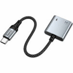 Αντάπτορας Hoco UPA34 USB-C σε USB-C και 3.5mm Braided Γκρί - Image 3