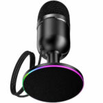 Επιτραπέζιο Μικρόφωνο Hoco L25 Bright για Streaming και Video Calls RGB USB AUX Πολυκατευθυντικό Μικρόφωνο Κουμπία Mute και Monitor Μαύρο - Image 3