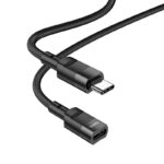 Καλώδιο Προέκτασης Hoco U107 USB-C σε USB-C 2.0 3A OTG Braided Μαύρο 1.2m