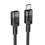 Καλώδιο Προέκτασης Hoco U107 USB-C σε USB-C 2.0 3A OTG Braided Μαύρο 1.2m - Image 3