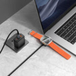 Καλώδιο Σύνδεσης 2 σε 1 Hoco CW66 USB-C σε USB-C PD100W 3A Γρήγορης Φόρτισης με Ασύρματο Φορτιστή Apple Watch 2.5W Braided Μαύρο 1.2m - Image 3